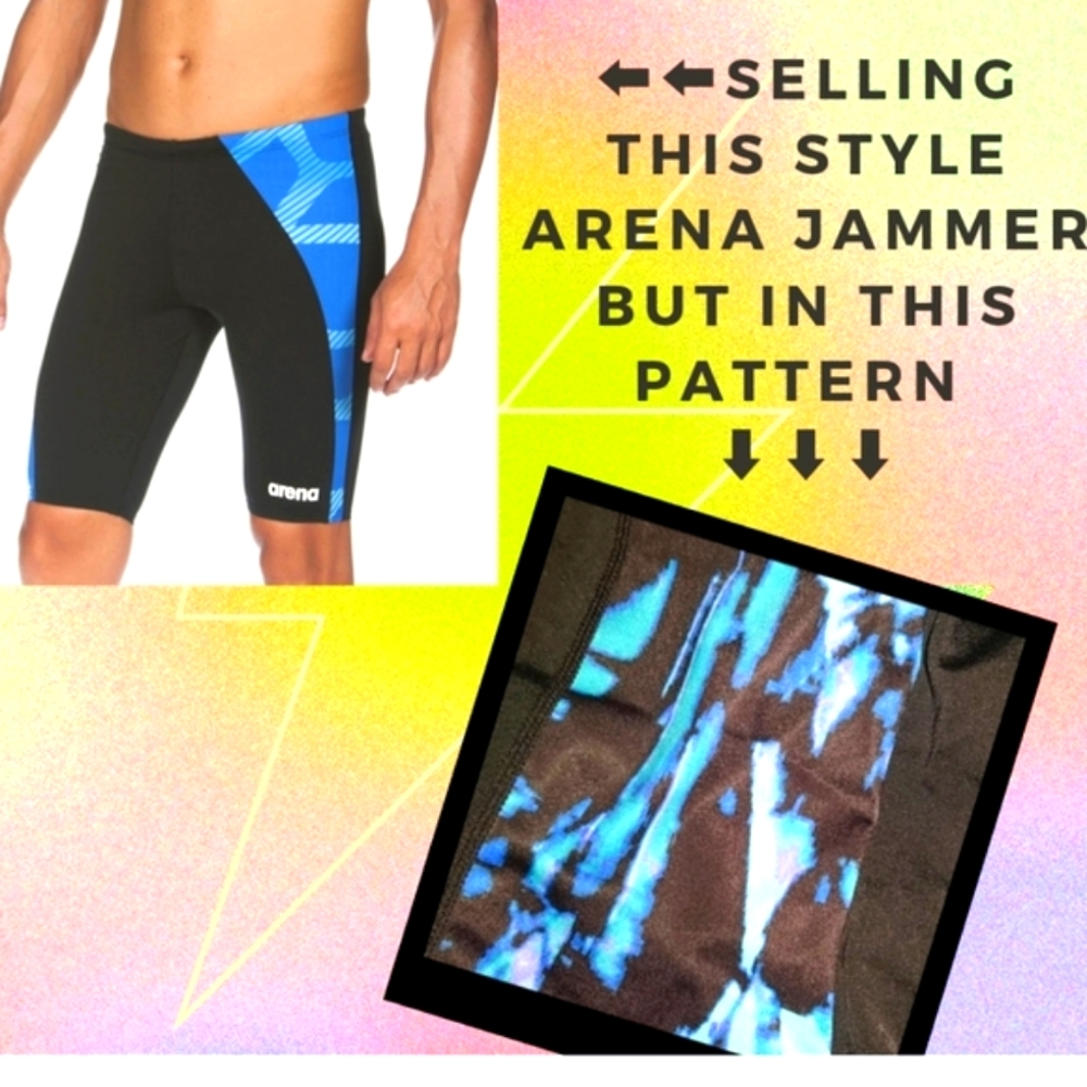😝ARENA Jammer Swimsuit M Painted Panel mens bottom cover, beach wear
